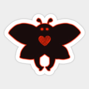 heart mothman my beloved Sticker